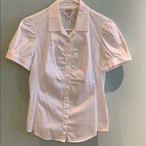 Talbots White Short Sleeved Blouse